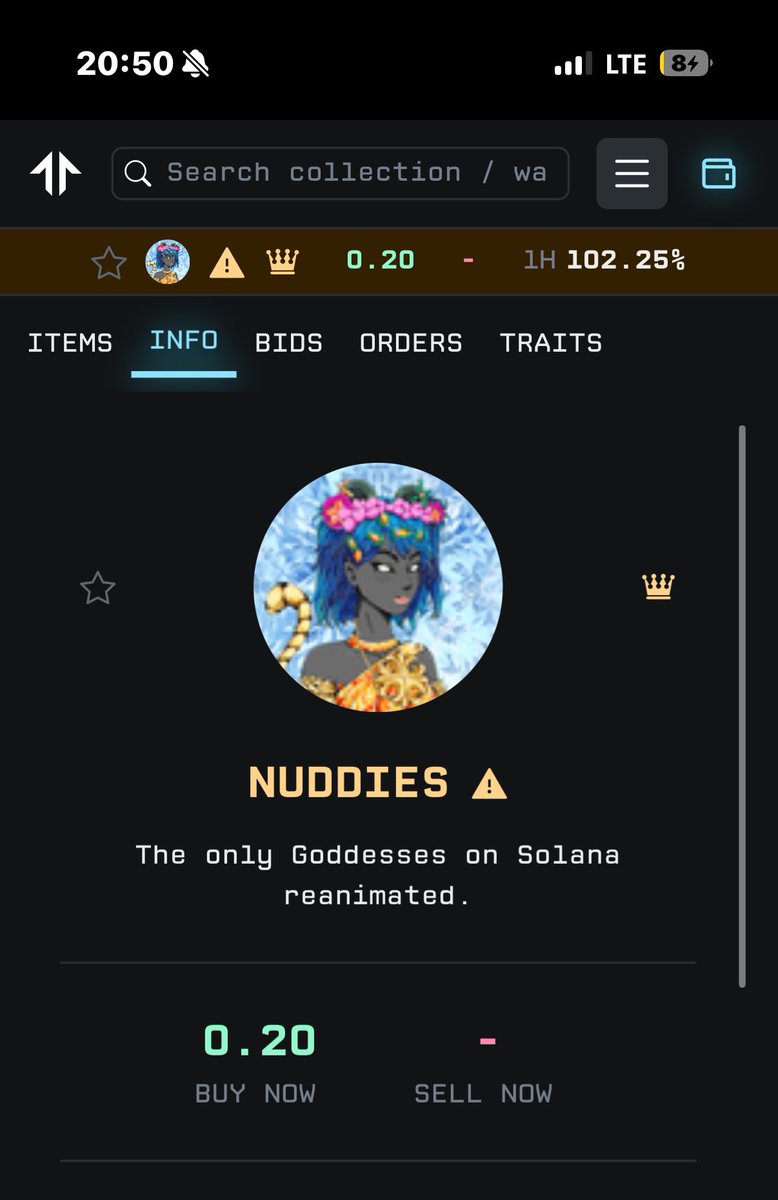 Lol 😆 another one

<a href="/Nuddies_/">Nuddies</a> was a free mint, now sitting at 0.2 SOL ($44) from $0 to $44 just like that.

Been talking about this project for a while those who bought the Nuddies community takeover nft for $8 would be up $100+ today.
