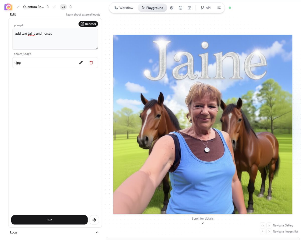 Using one of the new <a href="/pixio_ai/">Pixio AI</a> API tools and <a href="/Alibaba_Qwen/">Qwen</a> Image edit and made this awesome picture for you <a href="/88choppertime/">𝕁𝕒𝕚𝕟𝕖 ✨𝔼ℕ𝕋ℙ 𝕖/𝕒𝕔𝕔</a> . 10 seconds on a H100 GPU!