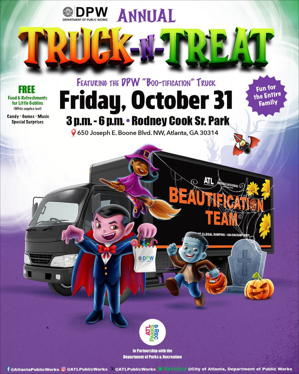 WANTED: Ghouls who just wanna have fun! 👻
🗓️ Fri., 10/31/25
⏰ 3-6 p.m. 
📍 Rodney Cook, Sr. Park