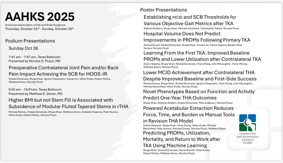 #AAHKS2025 <a href="/AAHKS/">AAHKS</a> <a href="/CleClinicArthGp/">Cleveland Clinic Adult Recon & Research (CCARR)</a> Ready to roll 🎸