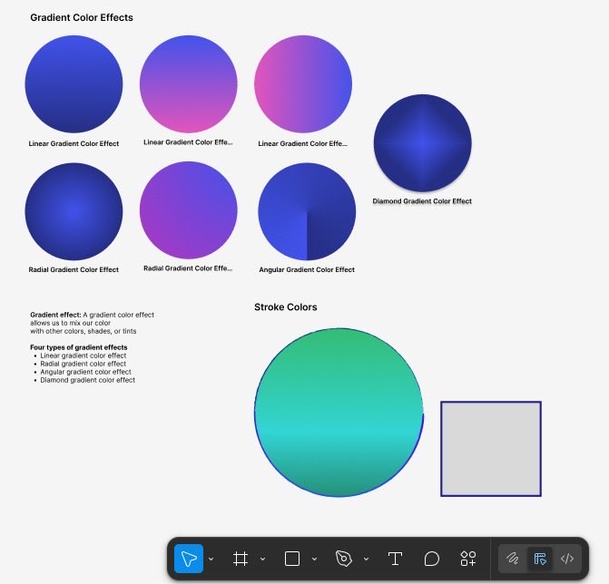 McOatt_'s tweet image. The Design Learning Journey So Far: Day 7
Today’s class was a conclusion on Colors, and we learnt color effects (like gradient color effects, all four types - linear, radial, angular, and diamond linear effects).