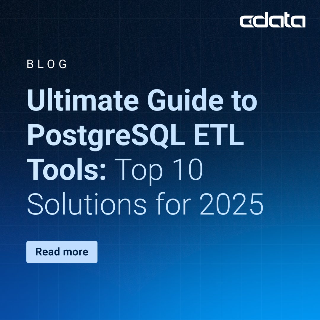 cdatasoftware's tweet image. 💸 Avoid surging costs from row-based pricing in your ETL pipelines.
💡 Our comparison of 10 @PostgreSQL tools shows how to pick predictably: bit.ly/4hqPqi4
#CData #ETL #CostControl #DataOps #PostgreSQL