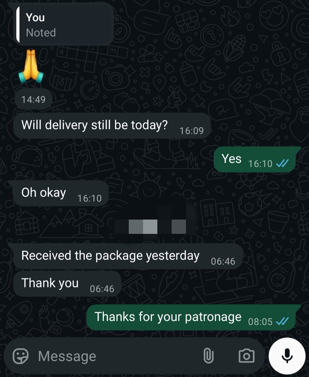 nonsman_online's tweet image. Here are some customers confirmation to our swift and reliable delivery.
Join the league of smart shoppers today.
We are trustworthy.
We are reliable.
We are dependable.

#delivery #swiftresponse #happycustomer #valuebasedservices #customersatisfaction✔️