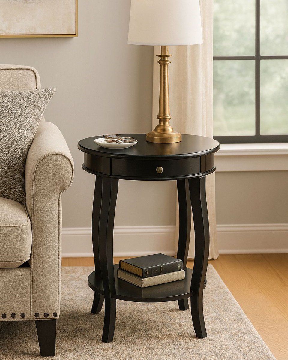 Benzarainc's tweet photo. Elevate your living space with this elegant 1 Drawer Round Shape Wooden End Table. Perfect blend of style and function! 
.
.
.
.
.
.
Shop Now👉 https://t.co/0L18wgjP2i 
.
.
.
.
.
.
.
.
.
.
.
.
.
#HomeDecor #Furniture #WoodenTable #InteriorDesign #LivingRoom #EndTable #HomeStyle https://t.co/djXP8SQrjh