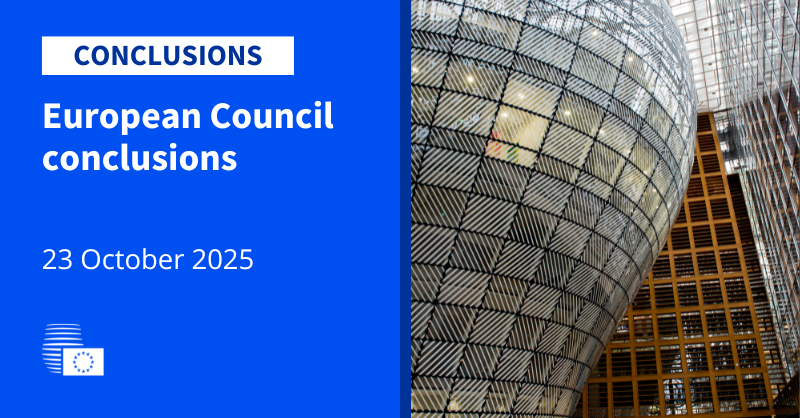 EUCouncilPress's tweet photo. 💡NOW AVAILABLE - European Council conclusions, 23 October 2025

👇 #EUCO