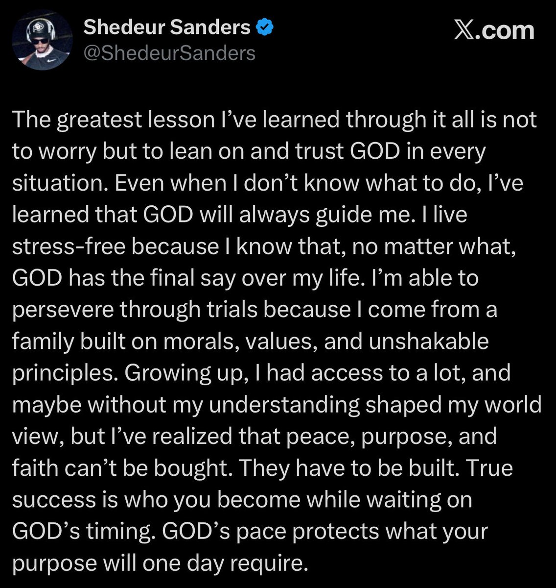 A powerful message from Browns star rookie QB Shedeur Sanders.

It’s almost time to witness greatness…⌚️ 