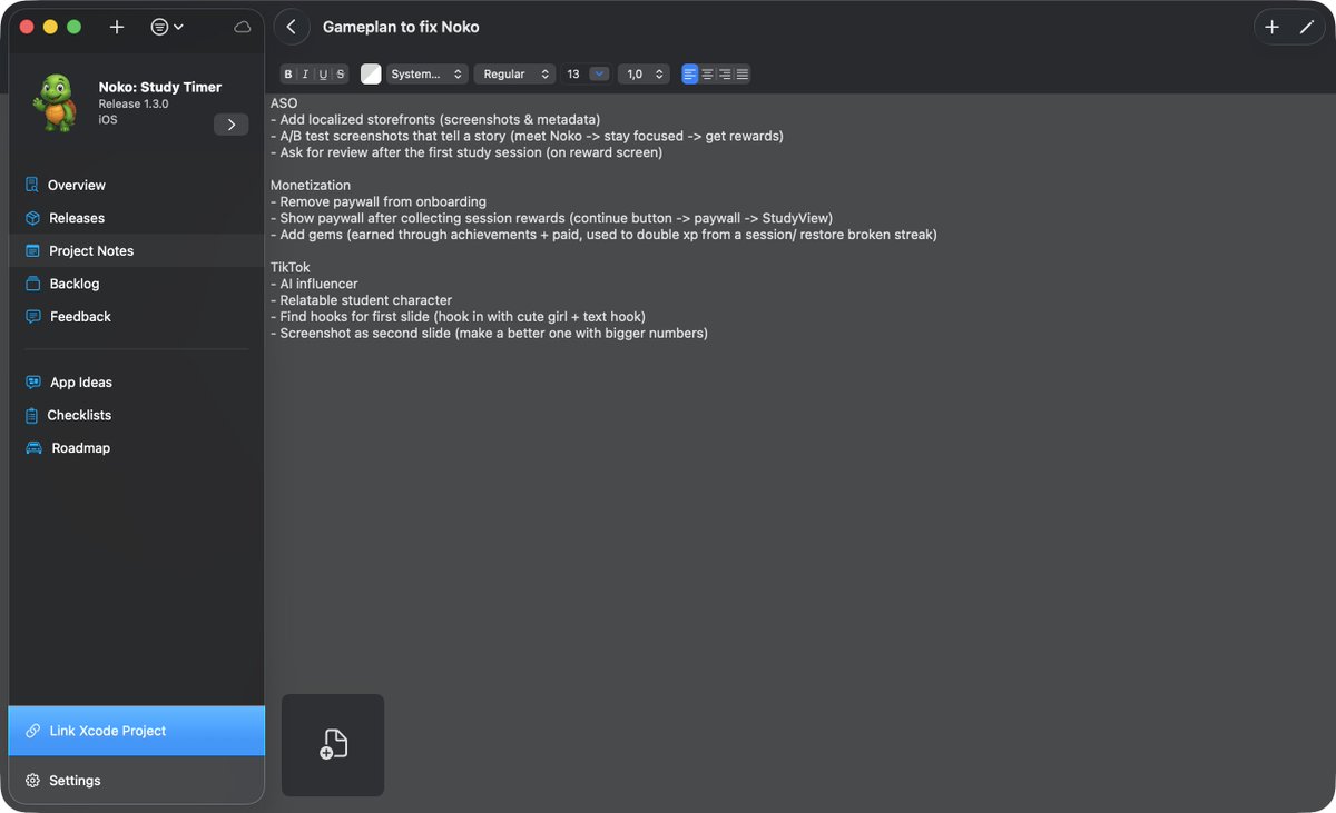 FloWritesCode's tweet image. Noko could be considered a failure.
But only if I gave up now. I've posted daily on TikTok since before launch, but it barely leads to any downloads. My ASA campaign brings in a few users, but nothing major yet.
But conversion rate and retention are actually looking pretty…