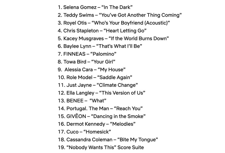 _elhablador's tweet image. Ya se estrenó la segunda temporada de #NobodyWantsThis en Netflix y aquí un vistazo al soundtrack