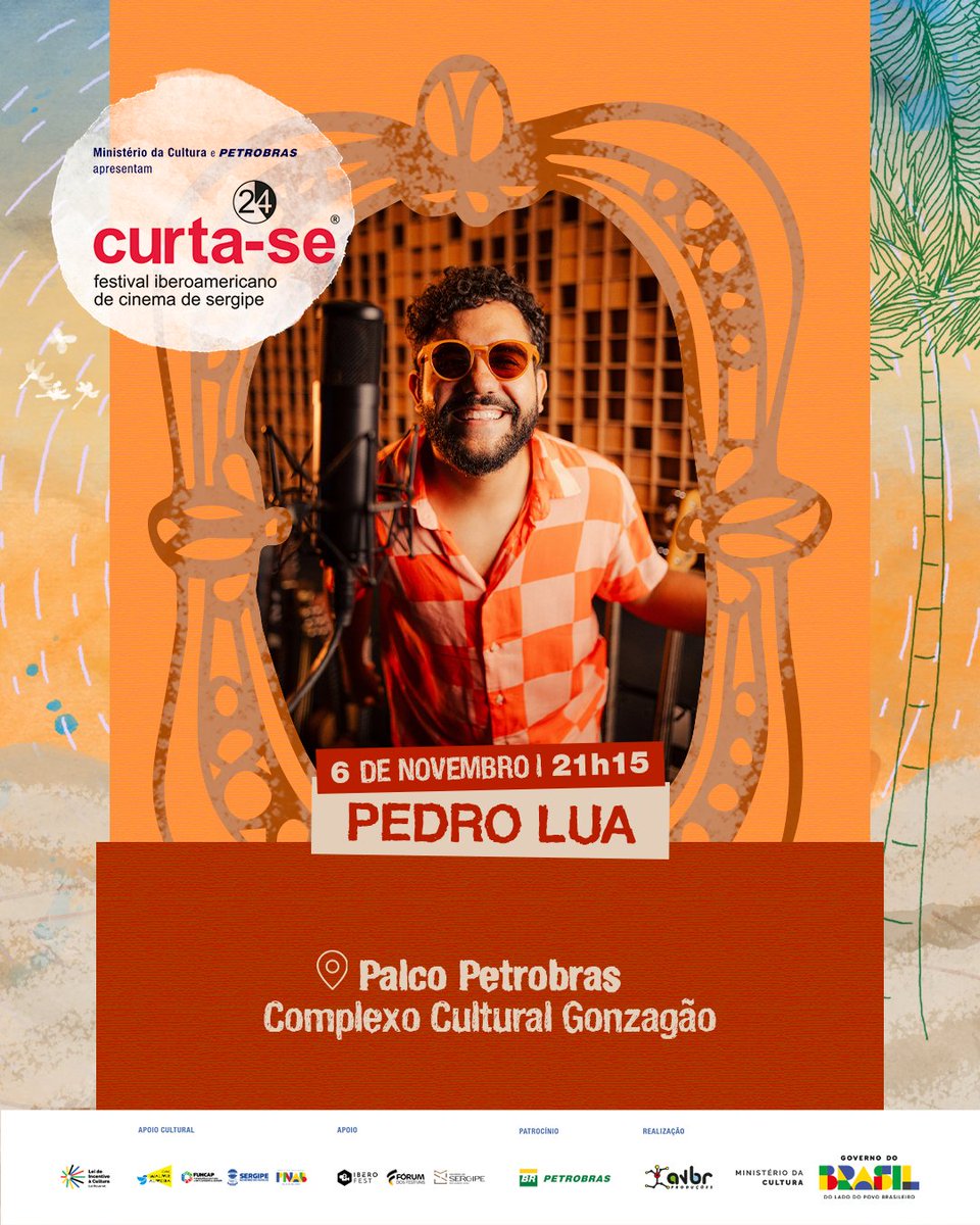 curtase24's tweet image. Segura! Pedro Lua chega com tudo no Curta-SE 24! Pode ir se preparando pra cantar, dançar e se emocionar.💃✨️
#PraTodosVerem: Em texto alternativo.
#CurtaSE24 #FestivalCurtaSE #Petrobras #PetrobrasCultural #culturagovbr #funcap #aracaju #artista #programacao @petrobras