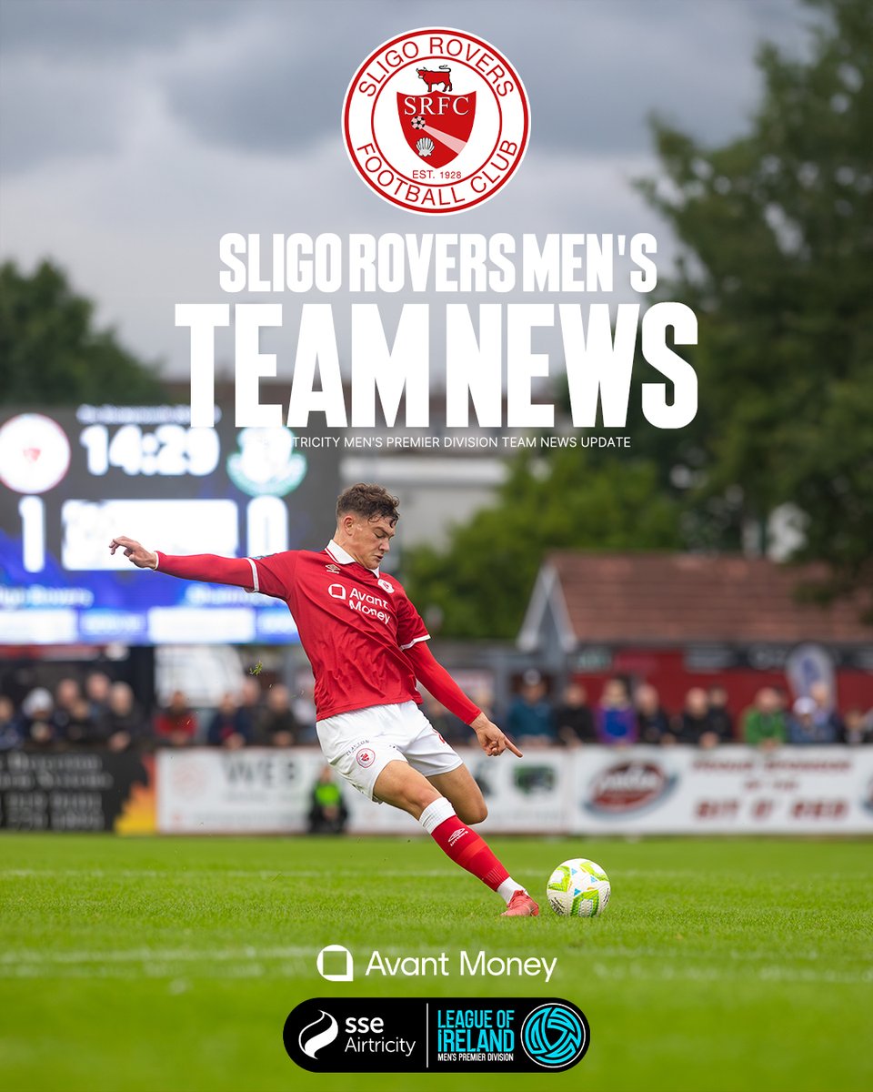 Team News 🔴⚪️

A huge game at the Showgrounds tomorrow night ⬇️
 sligorovers.com/team-news-cork…

#Bitored | #Since1928