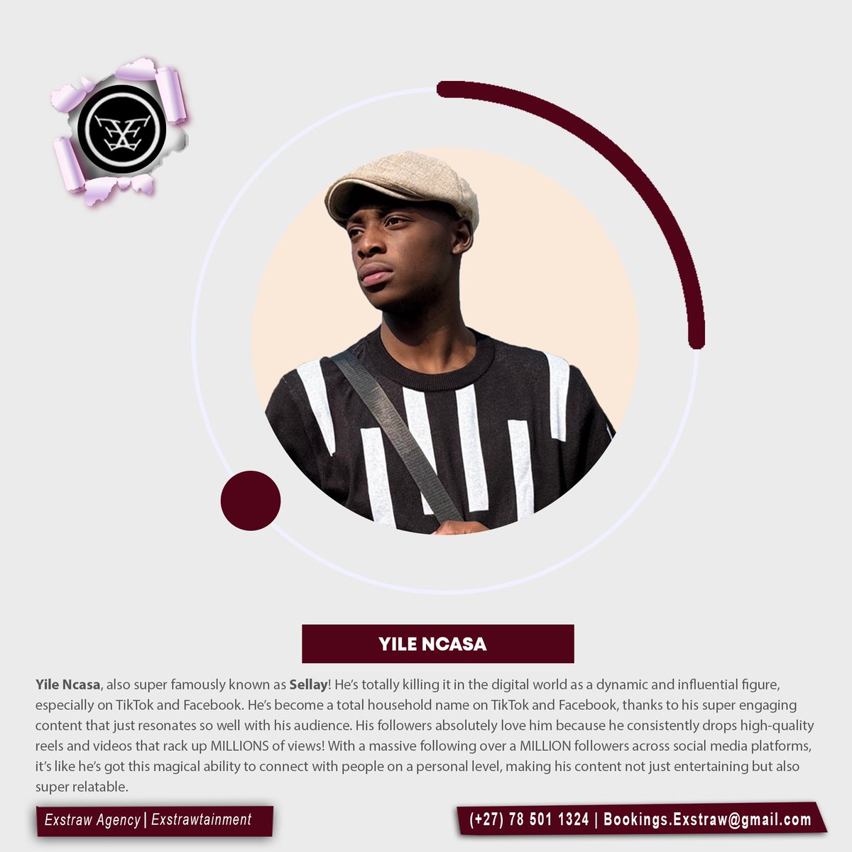 Exstrawtainment's tweet image. Your extraordinary talent is available for bookings. 📍 
📞 078 501 1324 
📧 bookings.exstraw@gmail.com
