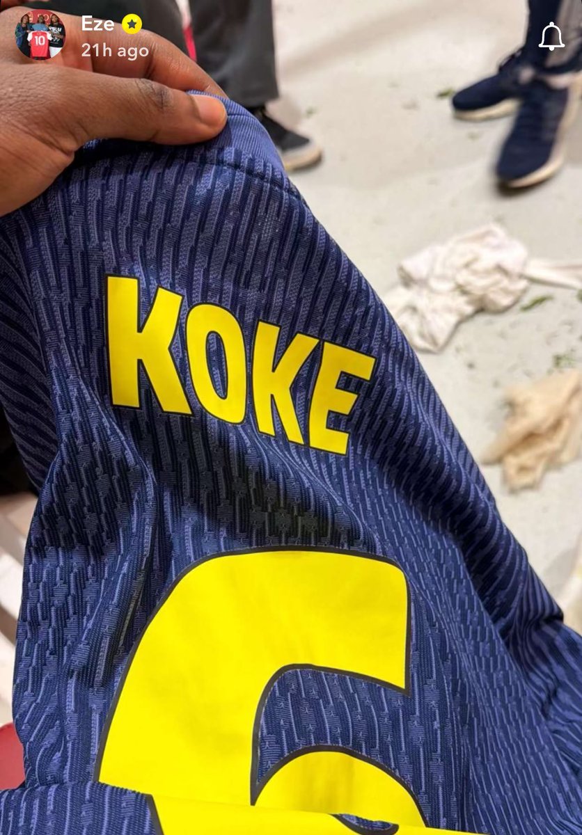 🏴󠁧󠁢󠁥󠁮󠁧󠁿🥹 Eberechi Eze on Snapchat, after swapping shirts with Koke after Arsenal vs Atletico Madrid. 🤝

[via <a href="/DailyAFC/">DailyAFC</a>]