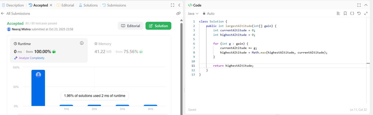 NeerajMishr12's tweet image. 🚀 Day 25/100 – React & DSA
✅ React: Hooks for validation, Toastify pop-ups, Context API overview.
✅ DSA: Only managed 30 min of the last day’s lectures today. Tomorrow will complete remaining + 2 LeetCode: Highest Altitude & Smallest Letter.
#100DaysOfCode #BuildInPublic