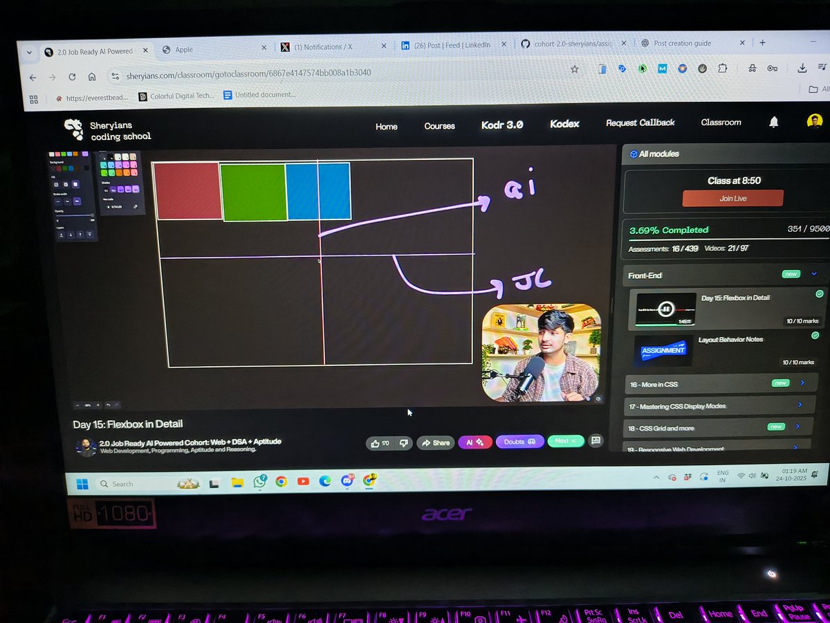 tejodeepsama's tweet image. 🚀 Day 15 of my COHORT 2.0 Dev Journey
Learned some cool new CSS tricks today! 💻
Explored transform, flex-direction, gap, flex-wrap, flex-shrink, and box-shadow — now layouts not only work smoothly but look stunning too!
🎨🔥 #CSS #WebDev #CohortJourney #FrontendDevelopment