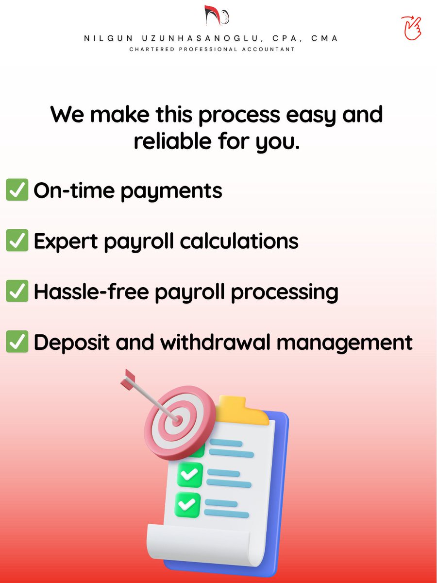 NUzunhasanoglu's tweet image. 🔺 Our professional payroll services are tailored to meet the specific needs of your business. We provide a reliable and efficient process, freeing you from unnecessary burdens.

📞 647-861-2099
✉️ info@nilgunuzunhasanoglu.com

#ProfessionalPayroll #PayrollSolutions