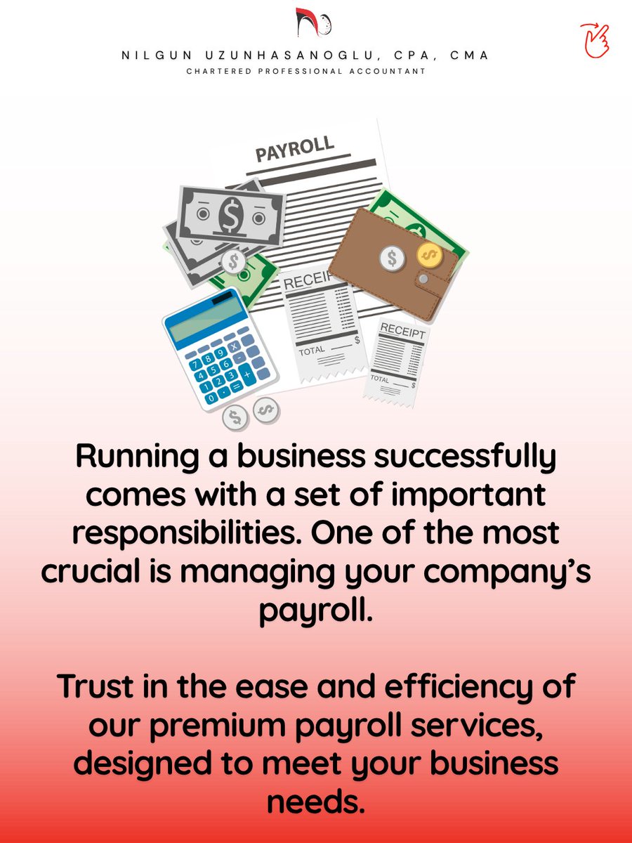 NUzunhasanoglu's tweet image. 🔺 Our professional payroll services are tailored to meet the specific needs of your business. We provide a reliable and efficient process, freeing you from unnecessary burdens.

📞 647-861-2099
✉️ info@nilgunuzunhasanoglu.com

#ProfessionalPayroll #PayrollSolutions