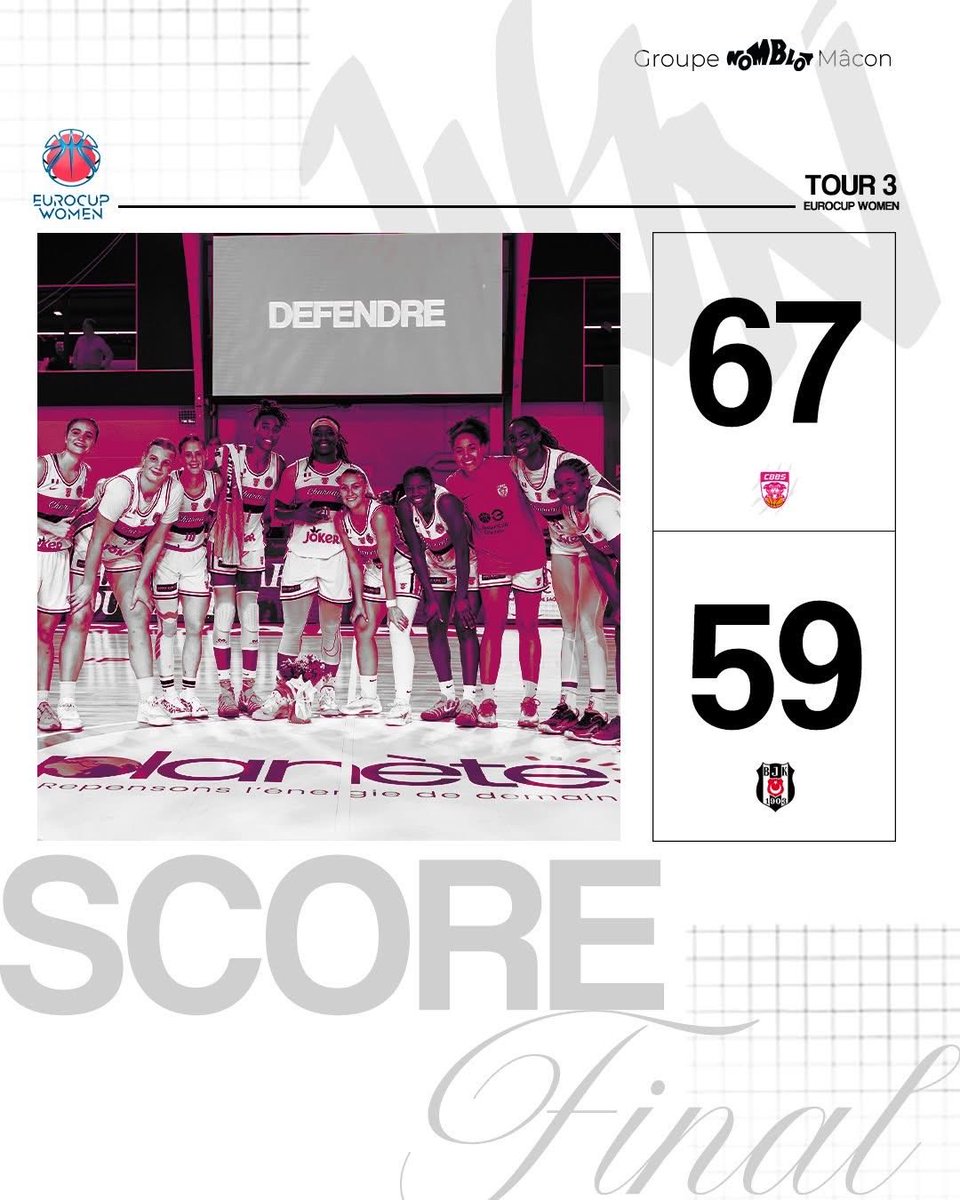 ✅ Invincibles à la maison ! Les Pinkies signent une nouvelle victoire pleine d’autorité : 67-59 contre Beşiktaş.

#cbbsensemble 
#EuroCupWomen