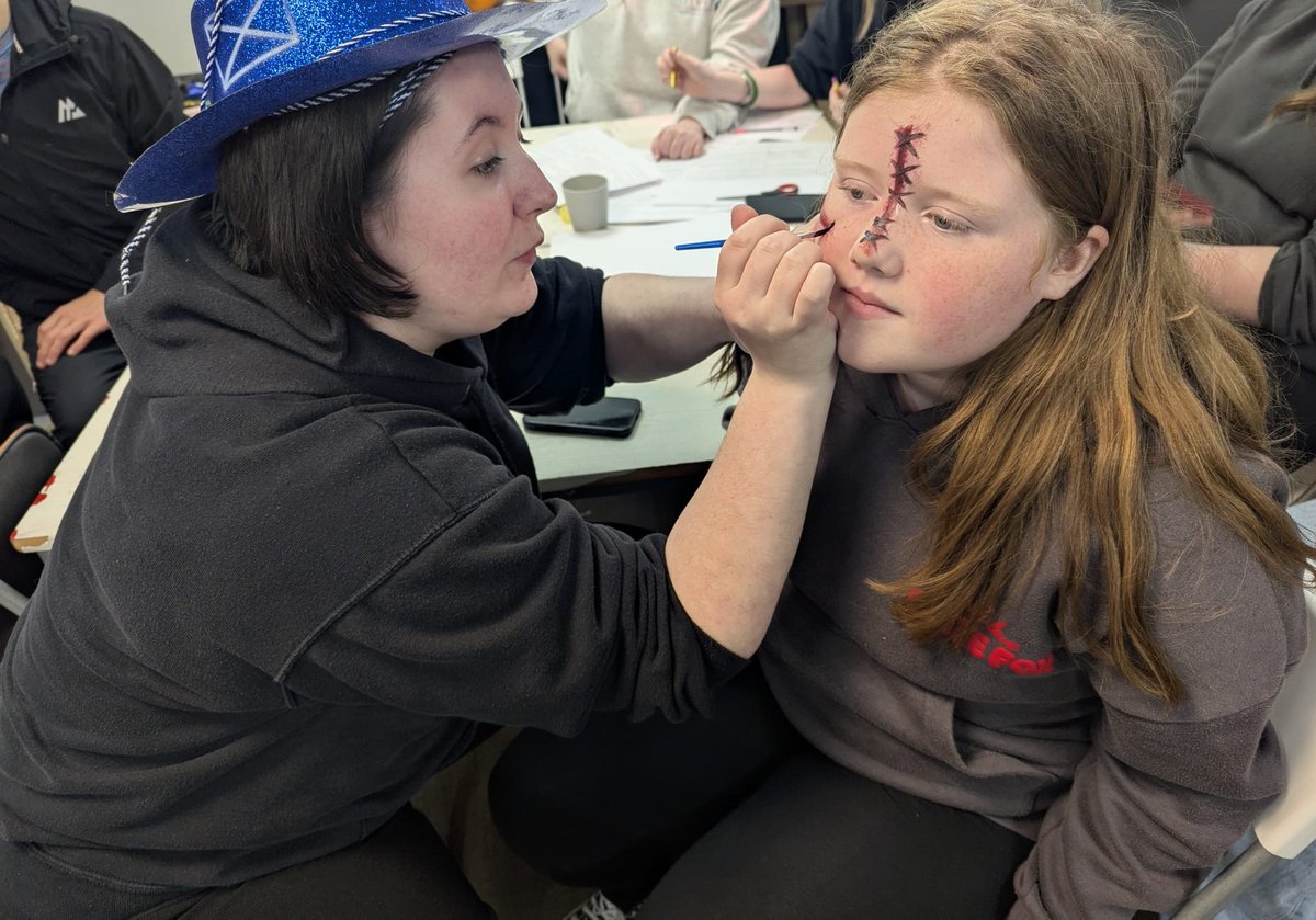 🎃👻 Spreading some Halloween cheer with face paints on the seniors at the HyperCyberYouthProject! 👻🎃 #HyperCyberYouthProject #HalloweenFun #FacePaintFun