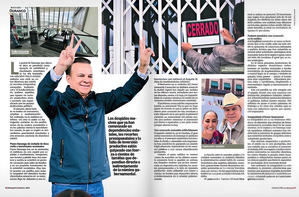 Vic_Montenegro's tweet image. #Durango en crisis: economía detenida, poderes paralelos y gobierno rebasado.
Mi artículo de opinión para la Revista Metrópolis de octubre, editada y publicada desde la Comarca Lagunera. @JulianParraIba 
Aquí el  enlace  a la revista completa.
🔗 calameo.com/read/007426192…