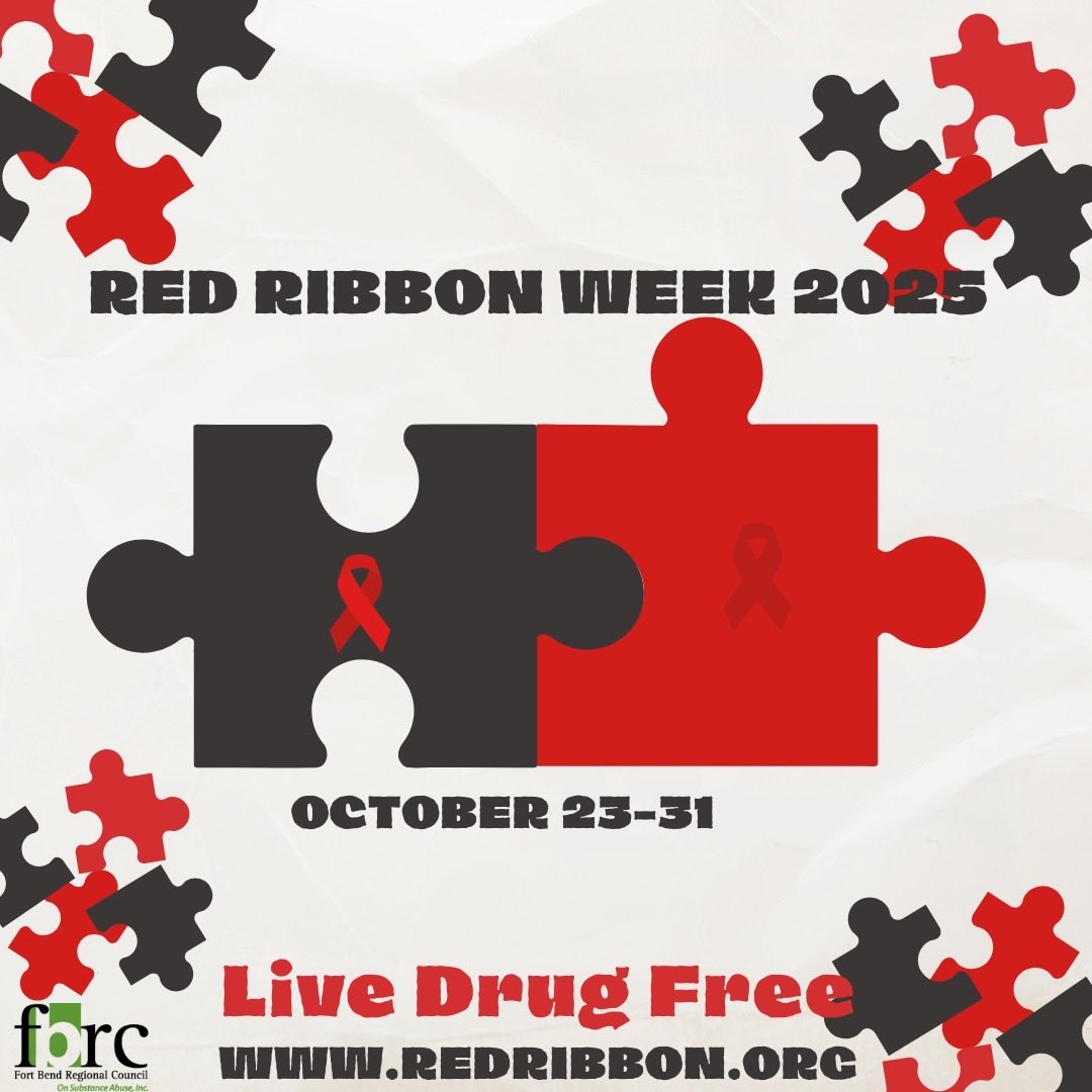 FortBendCPC's tweet image. Today kicks off Red Ribbon Week!
Join us in celebrating a healthy, drug-free lifestyle and encouraging others to make positive choices every day. ❤️ #LiveDrugFree #RedRibbonWeek