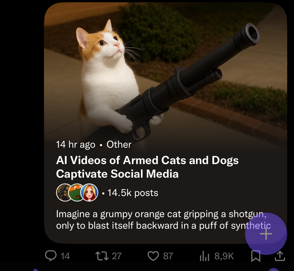 bassel_amin's tweet image. In the last 14 hours this trend reached 14.5k Posts on x only
Millions of views across Tiktok and Instagram
Mindshare is huge.
$Guns
5nvNUh3ZU2Q3AJmD5YP8ykcUSv2P8C4Z8MKt5vmTpump