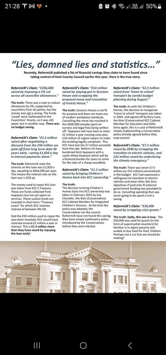 swiftjon's tweet image. Some interesting fact-checking on the myth of #Reform savings in Kent County Council
I guess people can also do their own research