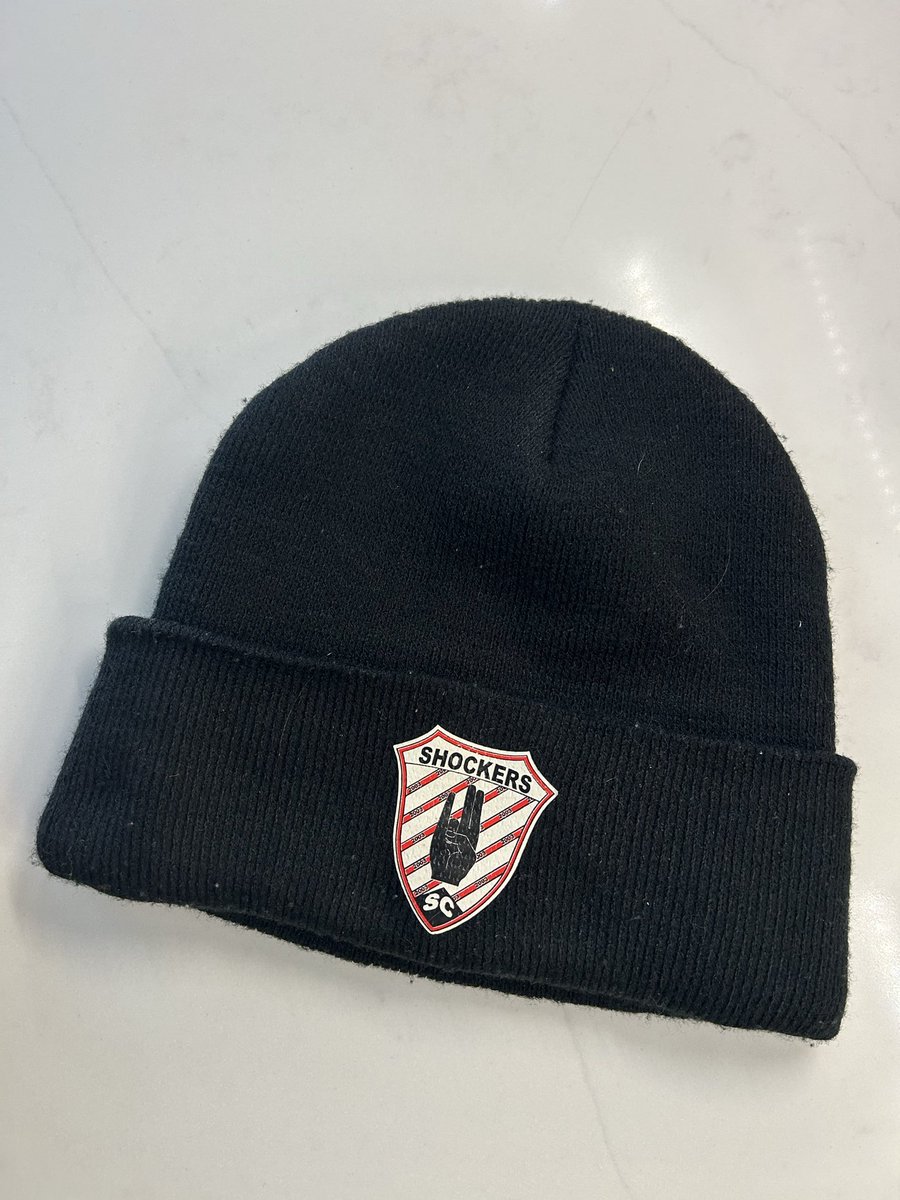 Throwback:
Shockers Soccer Club was founded in 2003 by a bunch of dudes that came back from college.  We played 20 years of indoor soccer together. In 2023 we became DKCU Seniors and closed that chapter. This is some swag from the Black Devils early crest. #COYBD