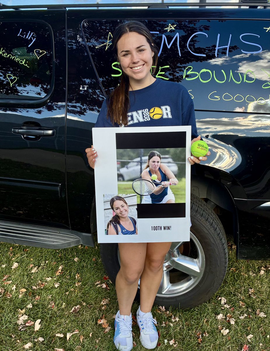 AND…In the MOST EXCITING FASHION, Lilly Forneris just became the 3rd Griffin ever to get 100 WINS!!! 🌟🌟🌟

We are SO PROUD of you, Lilly!!!! 
💙🎾💛