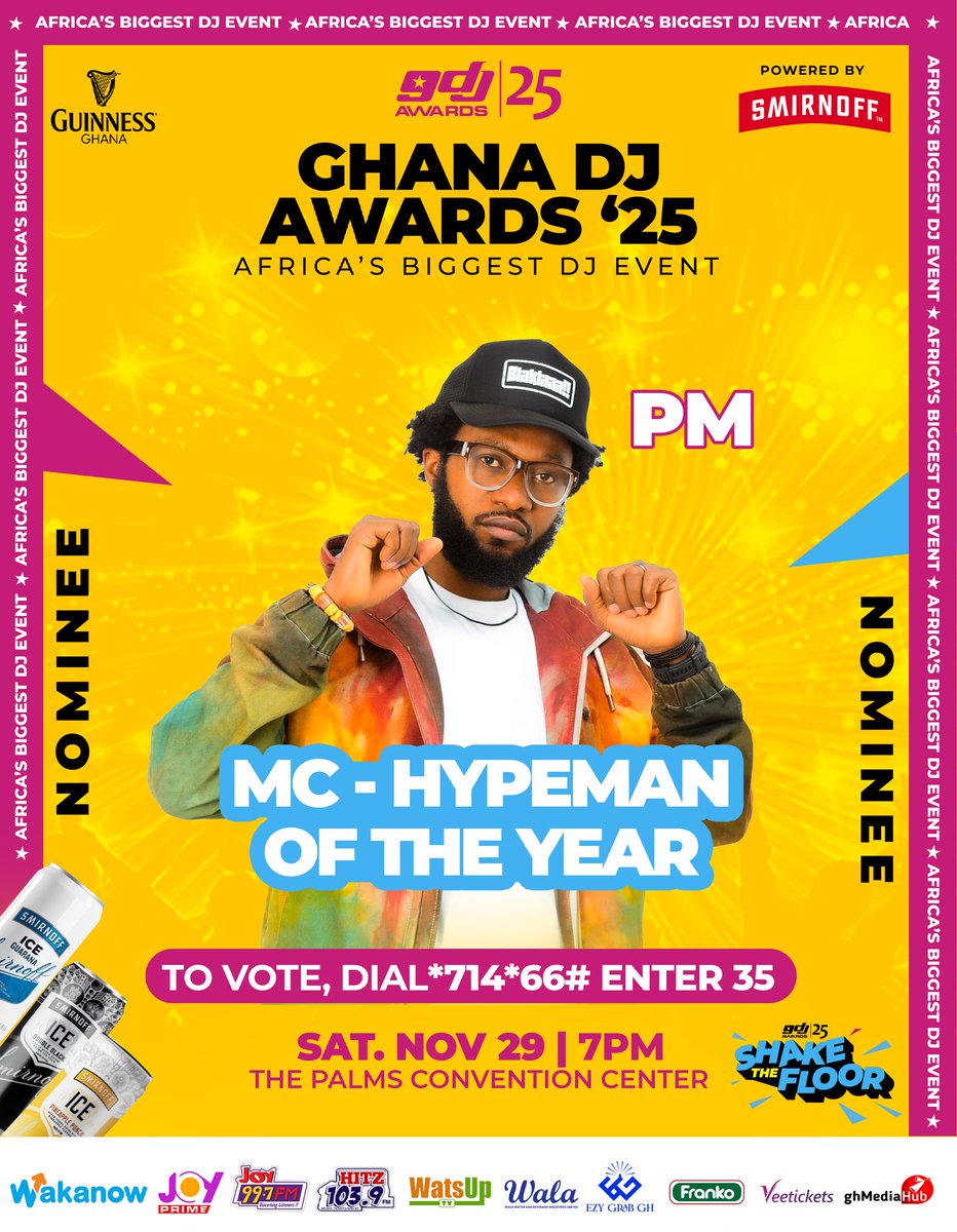 PmDePresenter's tweet photo. Fam, help me wrap up #PmTheFinestMcAt15
Anniversary celebration in a grand style with this AwardππΏ
@ghanadjawards
"MC/Hypeman Of The Year"
To Vote Dial *714*66# Enter 35
#GuinessGhanaDJAwards25 #MC #Hypeman #TheFinestMc #Energygod #UpnessStill #Blaklaaa π https://t.co/pccUfm0XK7
