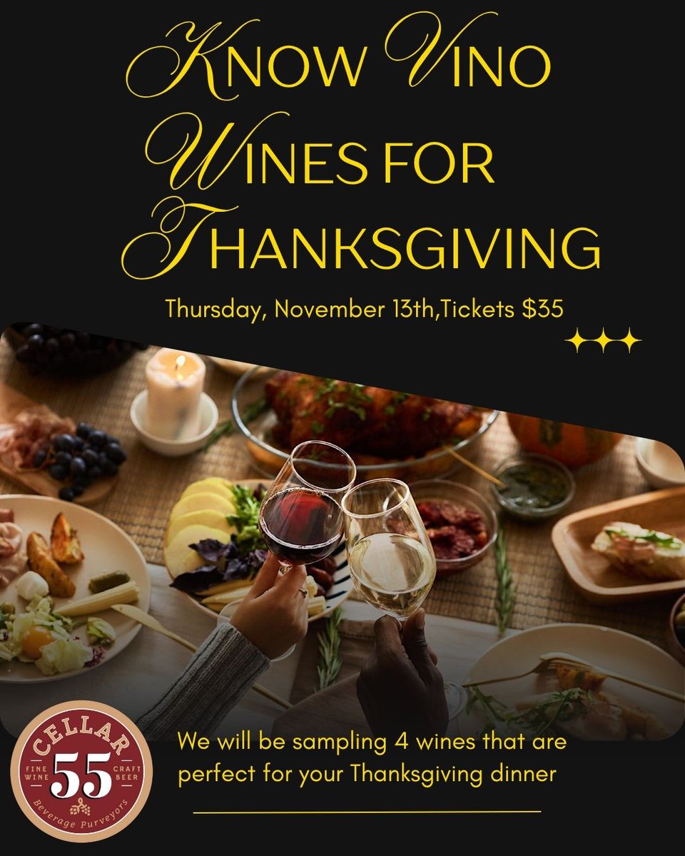 cellar_55's tweet photo. Wine Tasting, Karaoke! Music Trivia, Know Vino, Tastes of Thanksgiving Wine Dinner, Stolen Goods Band, Wine Down Wednesday, Half-price Draft Beer Saturday
https://t.co/VYDMffZdXx https://t.co/4Q18vnXNxi