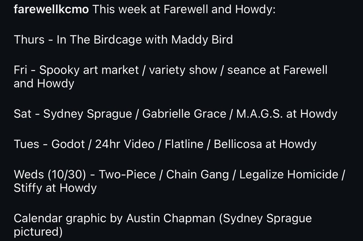 This week at Farewell and Howdy!