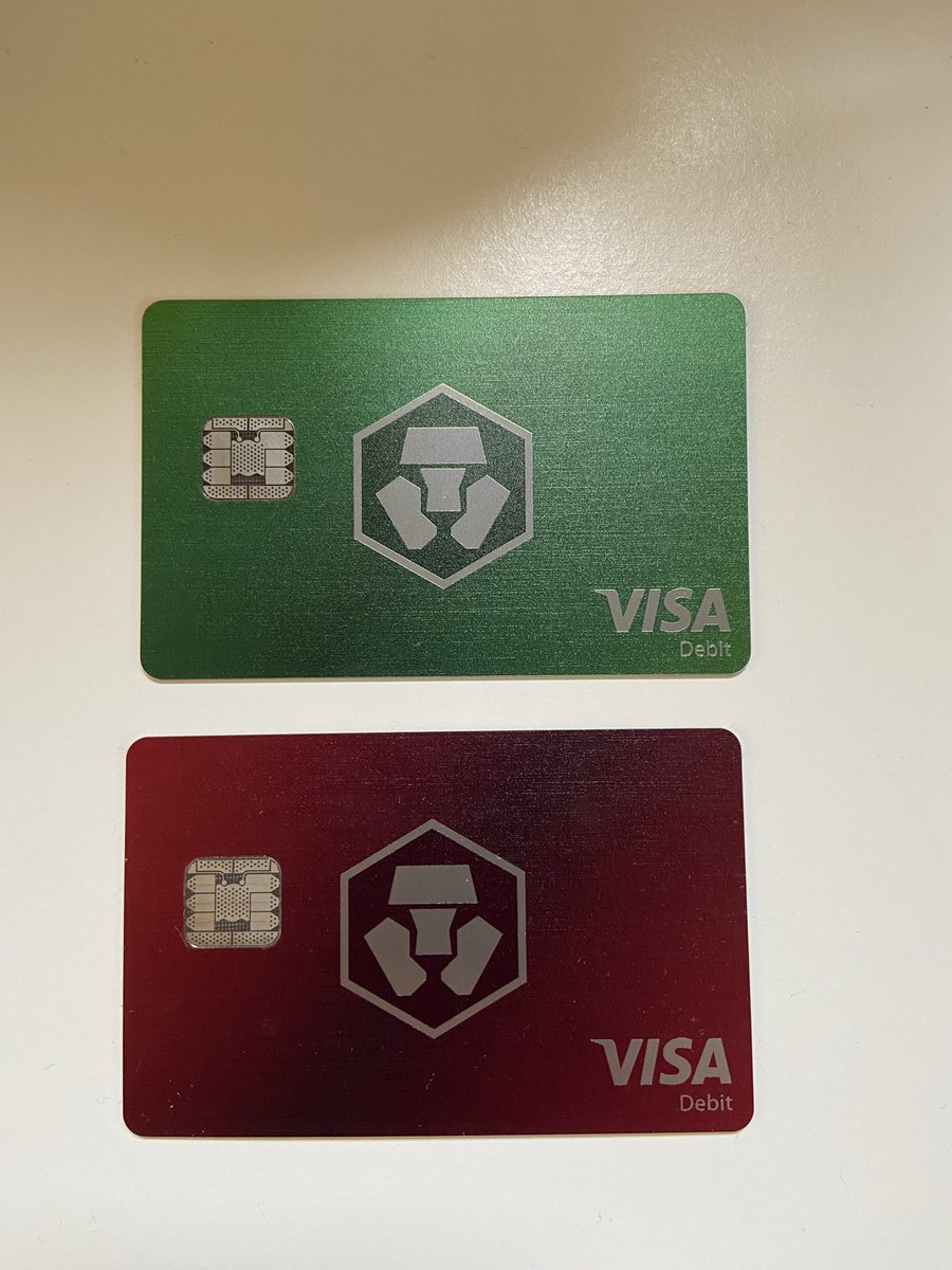 luca87m's tweet photo. Leaving the benefits aside and looking only at the aesthetics, which of my two cards do you prefer?
Write in the comments #Crofam
#Cryptocom #Cro #Jadegreen #Rubysteel #Cryptocard #Cashback https://t.co/eN2EFHn0fl