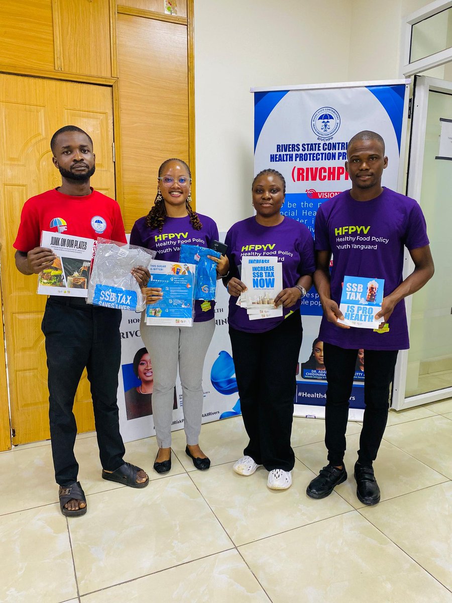 MeelubariG's tweet photo. The Healthy Food Policy Youth Vanguard,Rivers State met with Dr. Vetty Agala, Exec. Sec. of RIVCHPP to discuss healthy food policies, preventive health, & #SSBTax as a tool for sustainable health financing in Rivers State.
Powerful partnerships drive change @HealthyFood_NG https://t.co/SATjXzredq