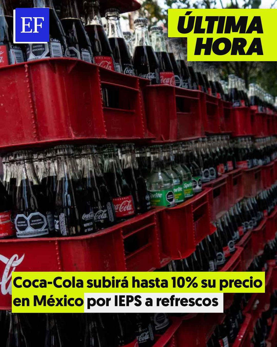 #ÚLTIMAHORA 🚨 Arca Continental enfrenta presiones macroeconómicas en #México debido a la inflación y el aumento del IEPS a refrescos y bebidas azucaradas, por lo que productos como #CocaCola subirán de precio

tinyurl.com/5k8a7w47