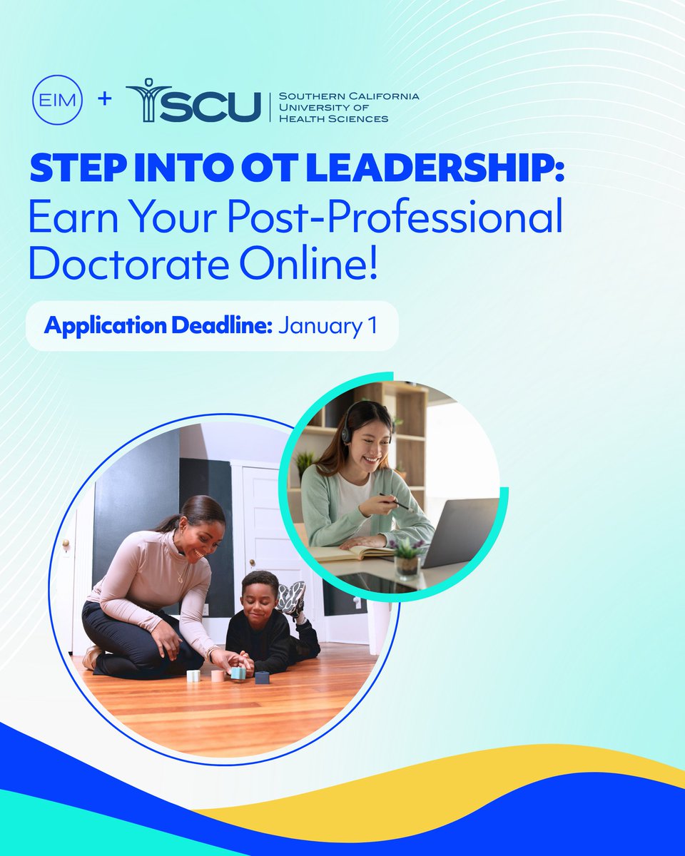 Set your future up for success! 🎓 Applications are now open for our Post-Professional Doctor of Occupational Therapy (PPOTD) program at Southern California University of Health Sciences (SCU).

Apply by January 1: bit.ly/4hh7kSl