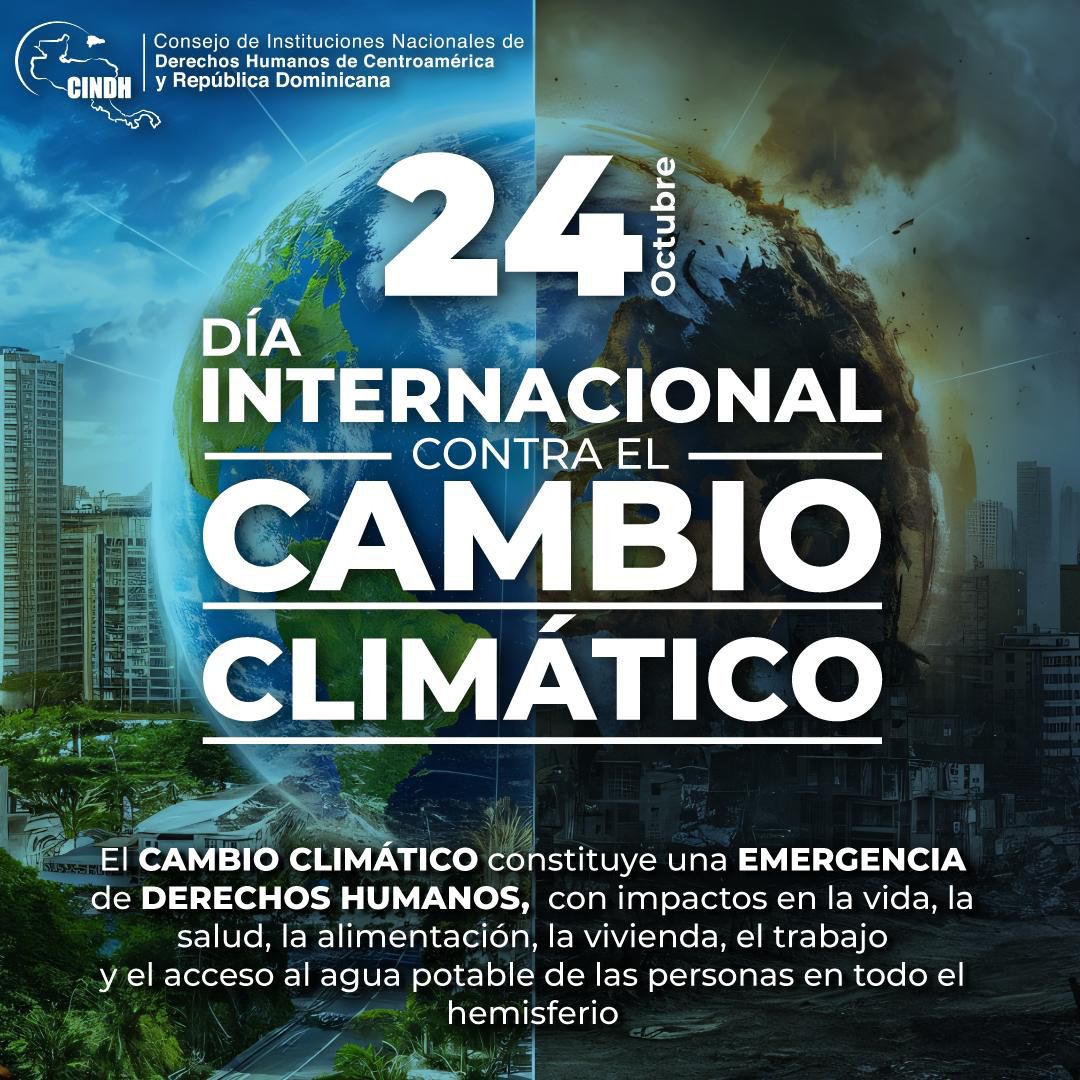 En su calidad de Presidenta del <a href="/CINDH_org/">CINDH</a> #ProcuradoraDDHH <a href="/RaqueldeGuevara/">Raquel de Guevara</a>, junto a las Instituciones Nacionales de #DDHH de Centroamérica y República Dominicana conmemoran el Día Internacional contra el Cambio Climático para alertar sobre sus efectos nocivos en el planeta.🌎