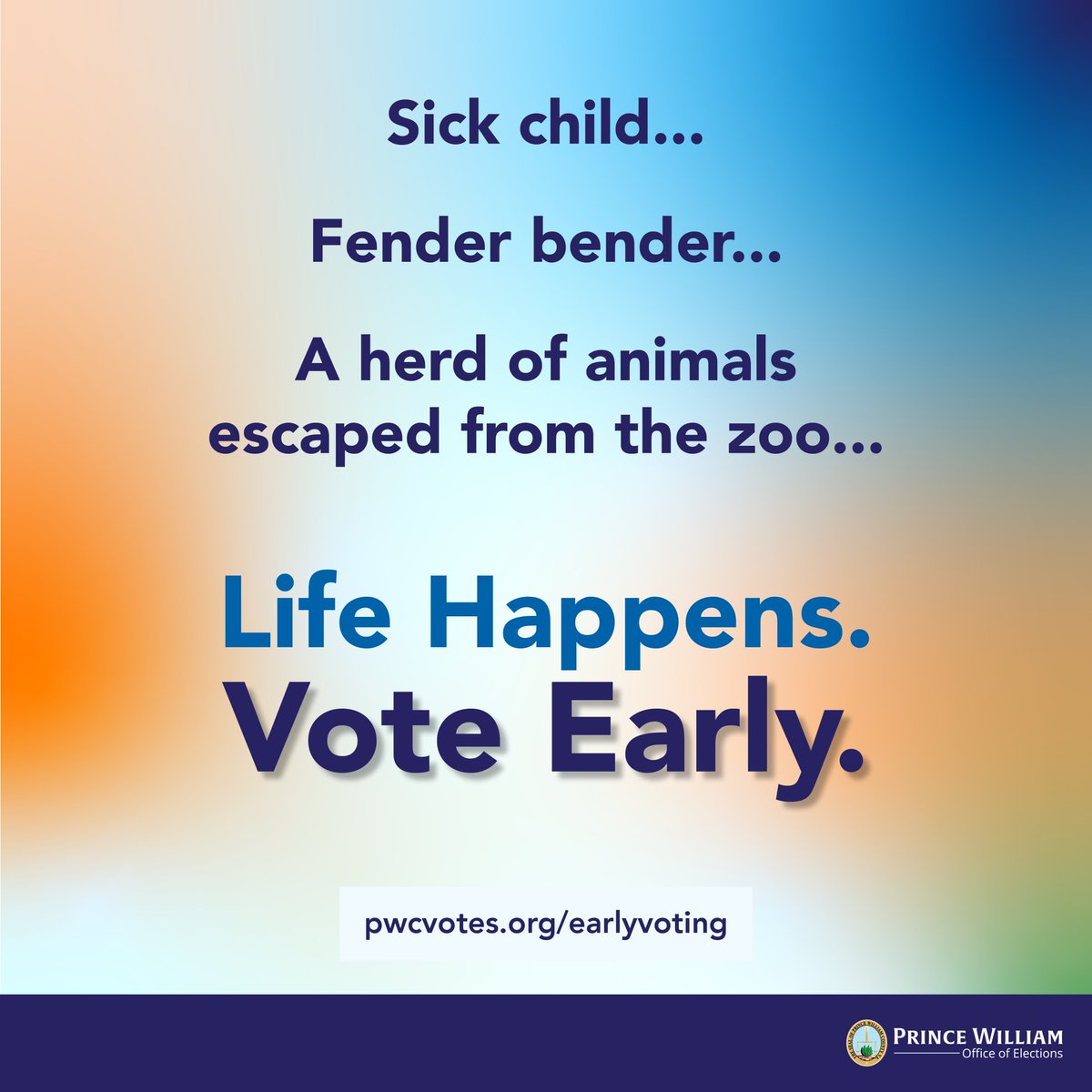 PWCVotes's tweet image. Don&apos;t wait!  Life happens... so make sure your vote counts and go to one of 6 early voting locations in PWC available every day this week through Saturday (11/1).   pwcvotes.org/earlyvoting