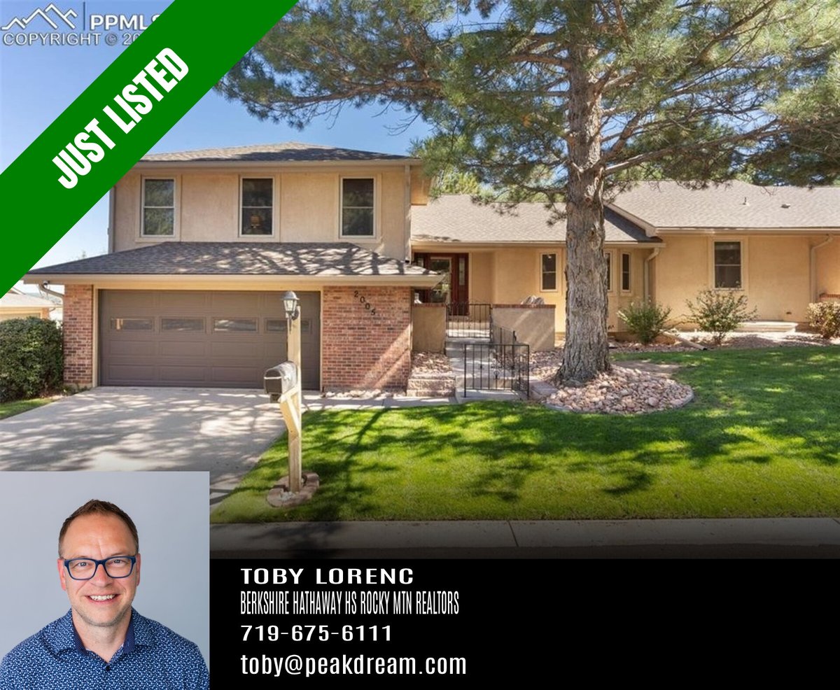 CORealEstate411's tweet photo. 3 bed, 3 bath end unit in Old Broadmoor Road condos! Multi-level with primary suite upper level including 5-piece bath and walk-in closet. Features include 32x10 covered deck, A/C, chef's kitchen with island, potential 4th bedroom/office area, vaulted ceilings with skylights, walkout basement, and 2-car garage w/ interlocking tile garage floor. Close to services, shopping, transportation, trails and open space. 
TO GET ADDITIONAL PHOTOS, VIDEO AND MORE... CALL or TEXT 855-736-4647 Use Property Code 277989
#OldBroadmoorRoadCondos #ColoradoSprings #EndUnitCondo #BuiltInGarage #RealtorToby #BerkshireHathaway #ListingAgent #BHHS #BHHScolorado #ColoradoCondoForSale #HomeColorado #ColoradoSprings80906 #D12schools  #BHHSRMR #ColoradoSpringsRealEstate #ColoradoRealtor #SpringsListingAgent #ColoradoRealEstate