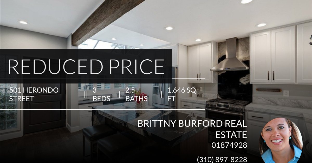 📍 Reduced Price 📍 This recently reduced home at 501 Herondo Street 50 in Hermosa Beach won't last long, so, don't wait to set up a showing! Reach out here or at (310) 897-8228 for more information!

Brittny Burford
Estate Prope... homeforsale.at/501_HERONDO_ST…