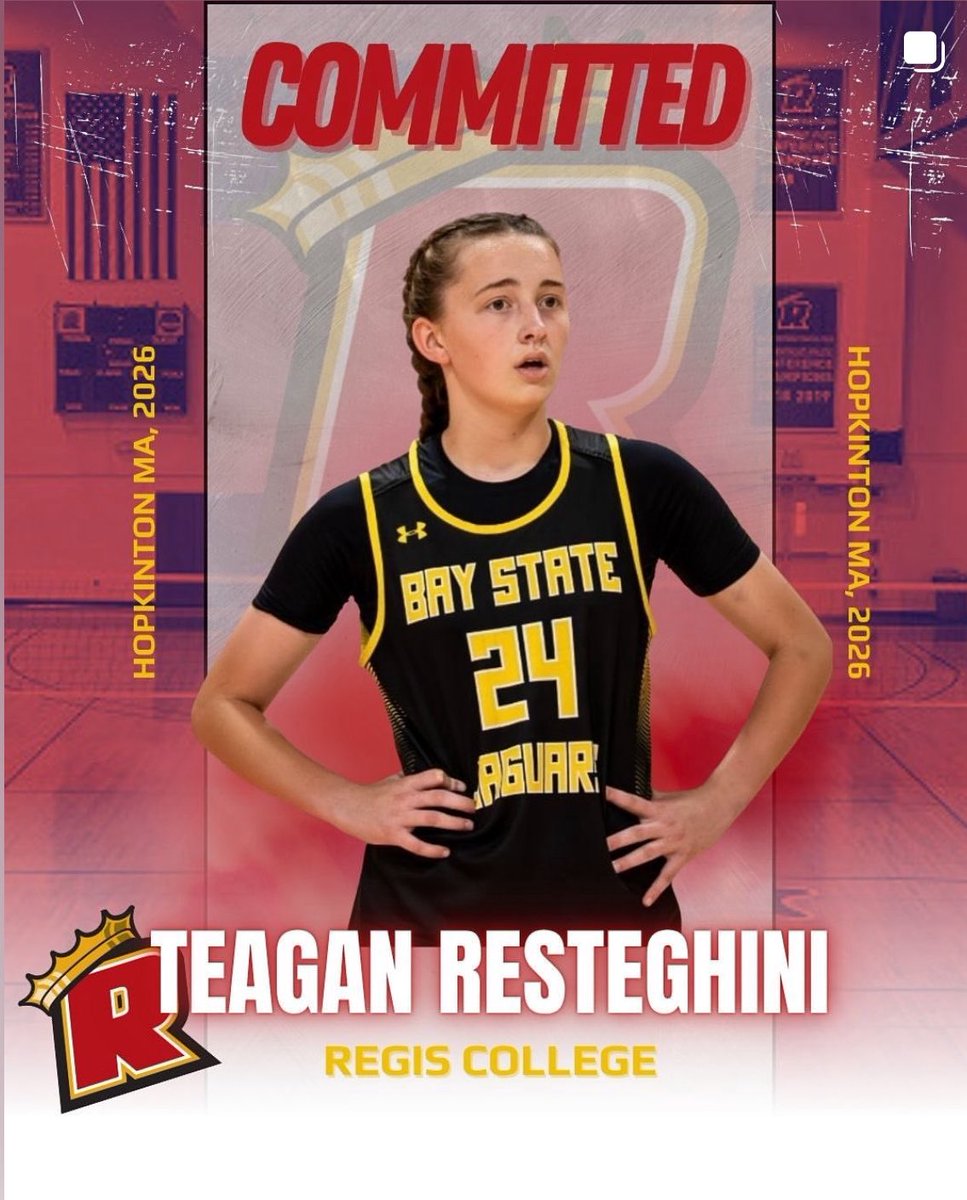 Congratulations to Bay State Jag 🐆 <a href="/Tresteghini_22/">Teagan Resteghini</a> 
on her commitment to <a href="/RegisWBB/">Regis WBB</a> ‼️
