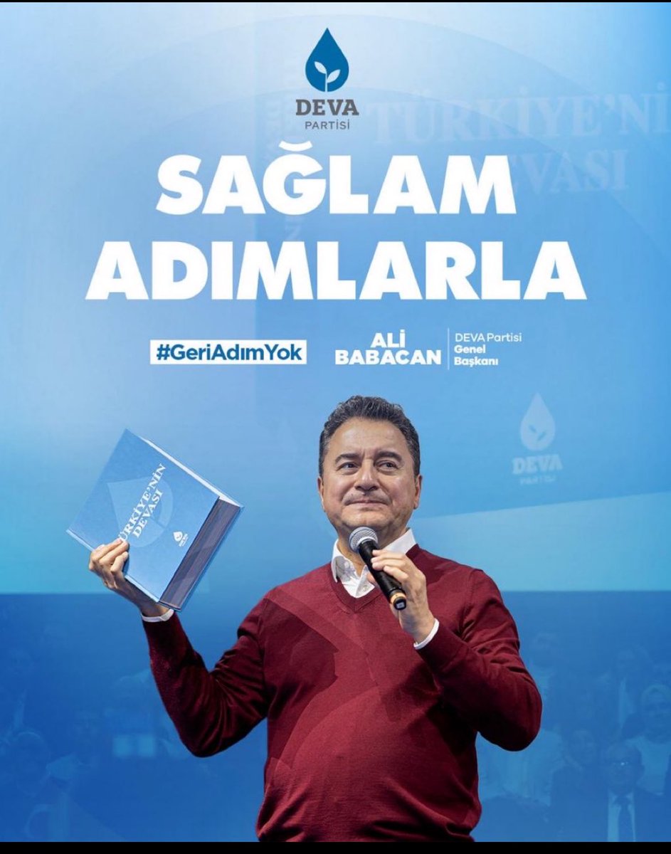 - Ülkemizin umut dolu yarınları için plan hazır, program hazır. 
- Hazırlayan hem dürüst, hem güvenilir. 

- Bu yoldan ne dönmek var ne de vazgeçmek
- Emin ve sağlam adımlarla #DEVAYOLU
#GeriAdımYok 
#SağlamAdımlarla 

<a href="/alibabacan/">Ali Babacan</a> <a href="/devapartisi/">DEVA Partisi</a>
