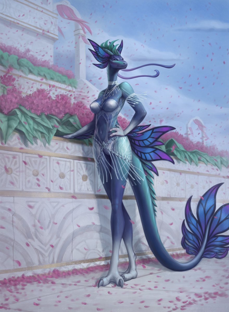 Queen of the Gardens
#furryart #digitalart #dragon