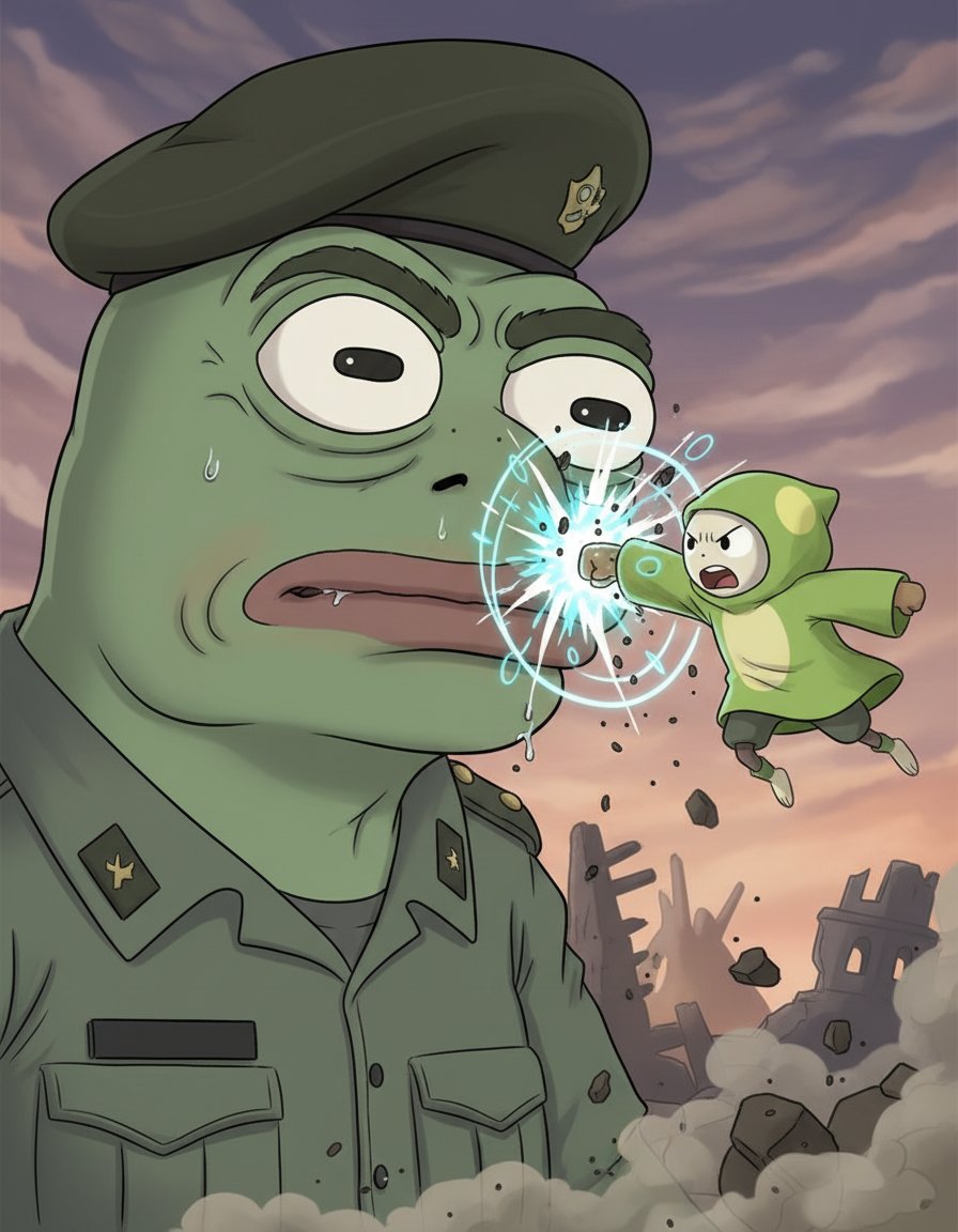 BabelOnSolana's tweet photo. BATTLE 32 - TOWER POWERS UNLEASHED: Babel unleashes ALL Tower powers. Speed. Strength. Elements. Time. Strategy. 48 floors of abilities flow through him. Commander frog is impressed.
#BabelsPepeWar #BlockchainWar #ThereIsRoomForAll https://t.co/B2XLHu9CyL