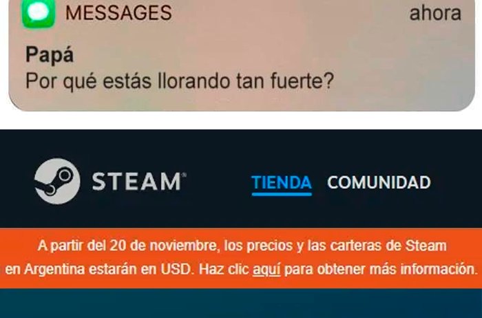 🇦🇷 Un jueves como hoy hace exactamente dos años Steam anunciaba con un cartel naranja el fin de Steam en pesos, dándonos un mes de preaviso para seguir comprando juegos al precio de un alfajor 

¿Supieron aprovechar este last dance? 🥹