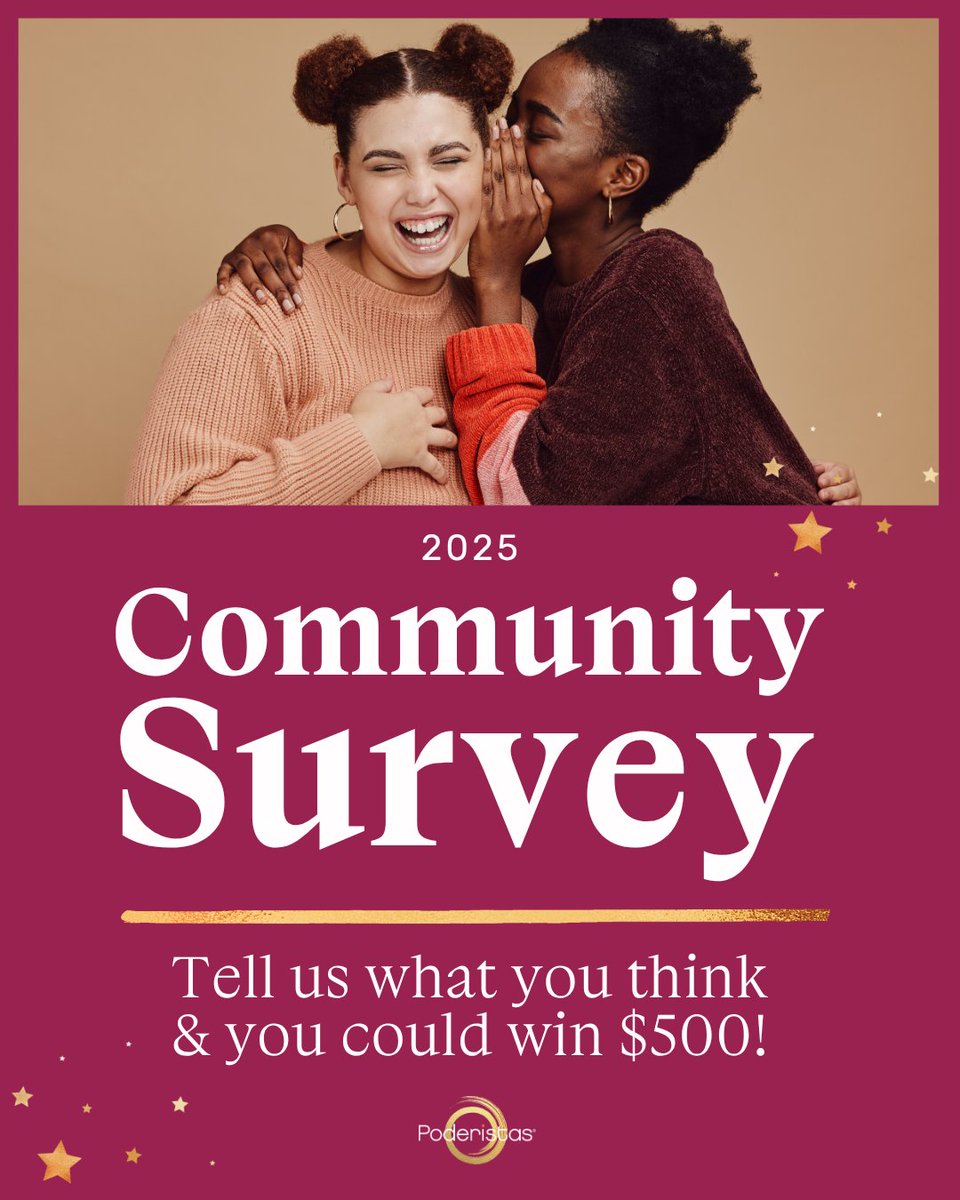 poderistas's tweet image. For five years, your voice has fueled our poder.✨ Take our 2025 Community Survey and tell us what inspires you, what challenges you’re facing, and how we can continue to lift up Latinas everywhere. You’ll be entered to win a $500 Visa Gift Card.
🔗 surveymonkey.com/r/V8GTYBJ