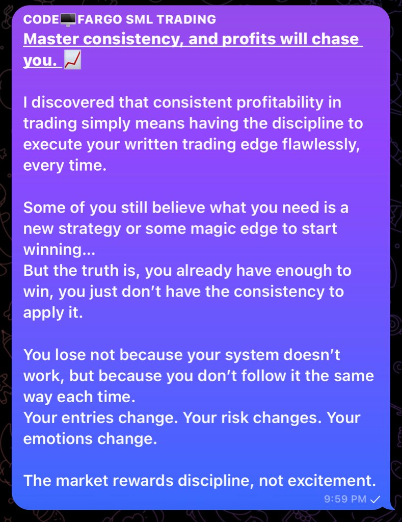 codefargo's tweet image. You might not know it but this is the only reason you’re still unprofitable as a trader.