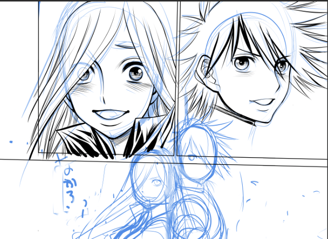 久々に我が家のラブラブカポーの2ショットを描く。
本当に久しぶりだわ。 