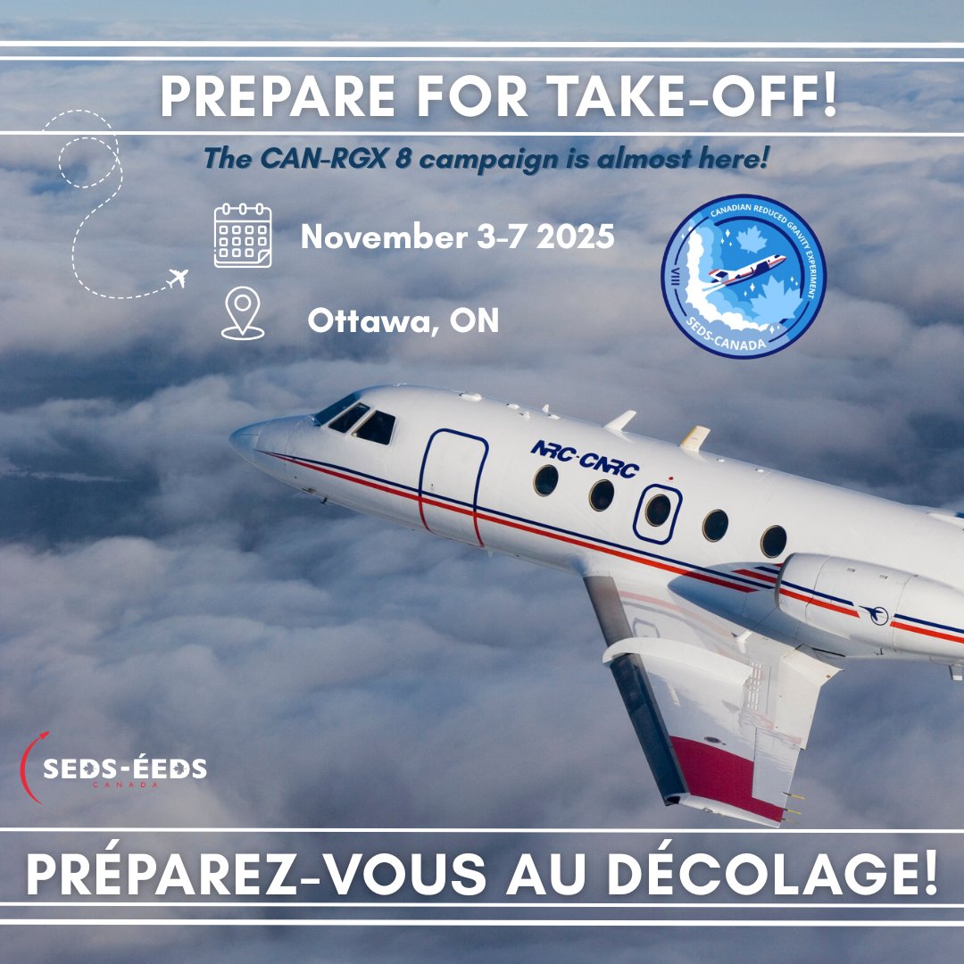 La campagne de vol de l’expérience canadienne de gravité réduite (CAN-RGX) se passe entre le 3-7 novembre à Ottawa! 🚀 En collaboration avec <a href="/asc_csa/">Agence spatiale canadienne</a> et <a href="/CNRC_NRC/">CNRC</a>