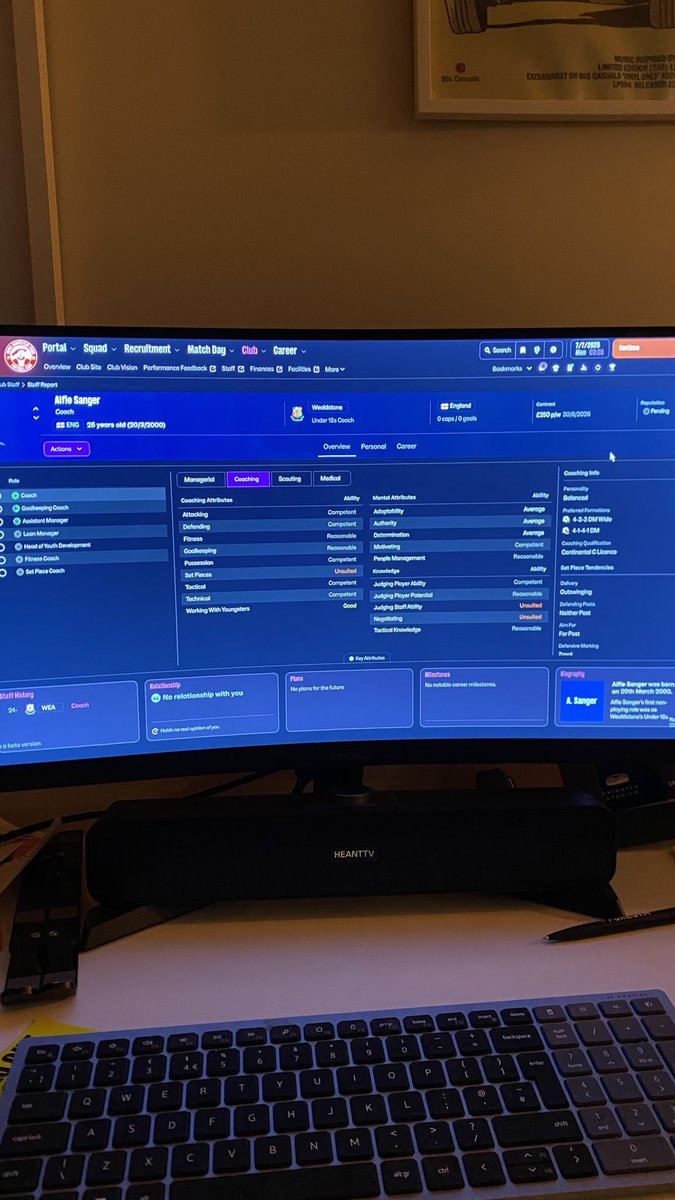 The best date of my coaching career yet 🤩

I am in the new <a href="/FootballManager/">Football Manager</a> 2026, bring me in to your staff if you want someone to scream ‘play forward’