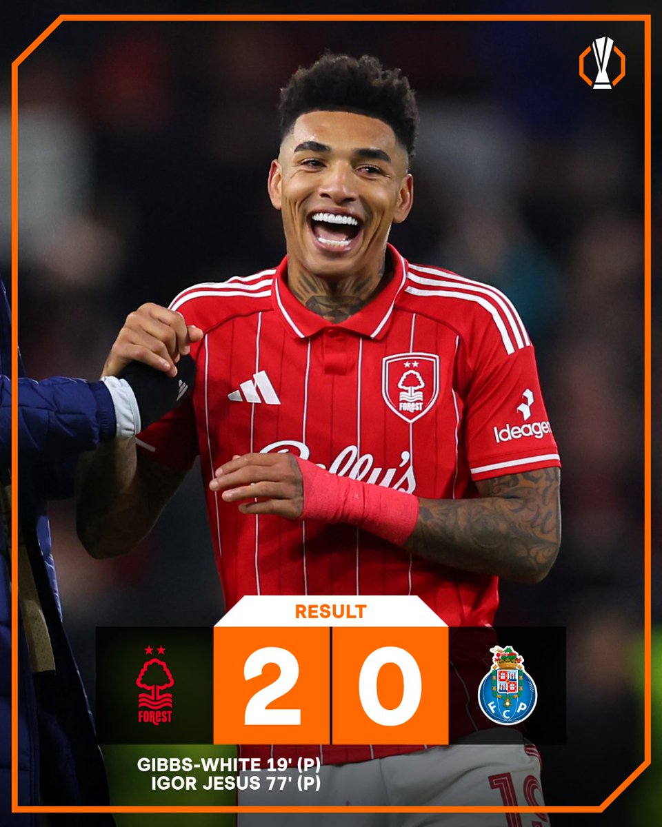 EuropaLeague's tweet photo. Nottingham Forest get their first #UEL win this campaign 👏 https://t.co/wyYRVz4AYC